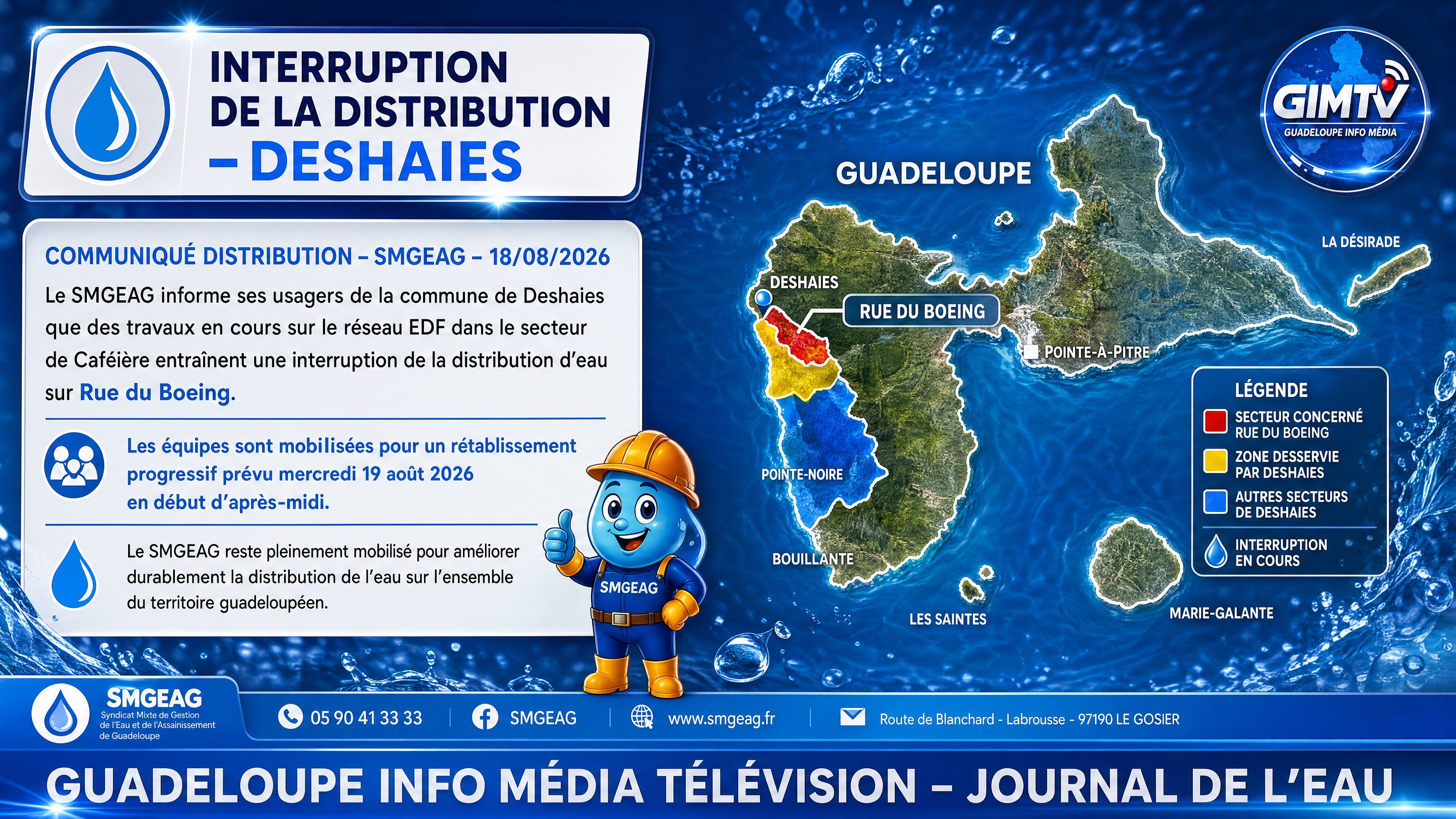 Interruption de la distribution - DESHAIES