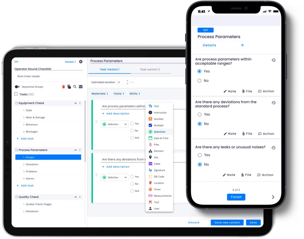 Digital checklists