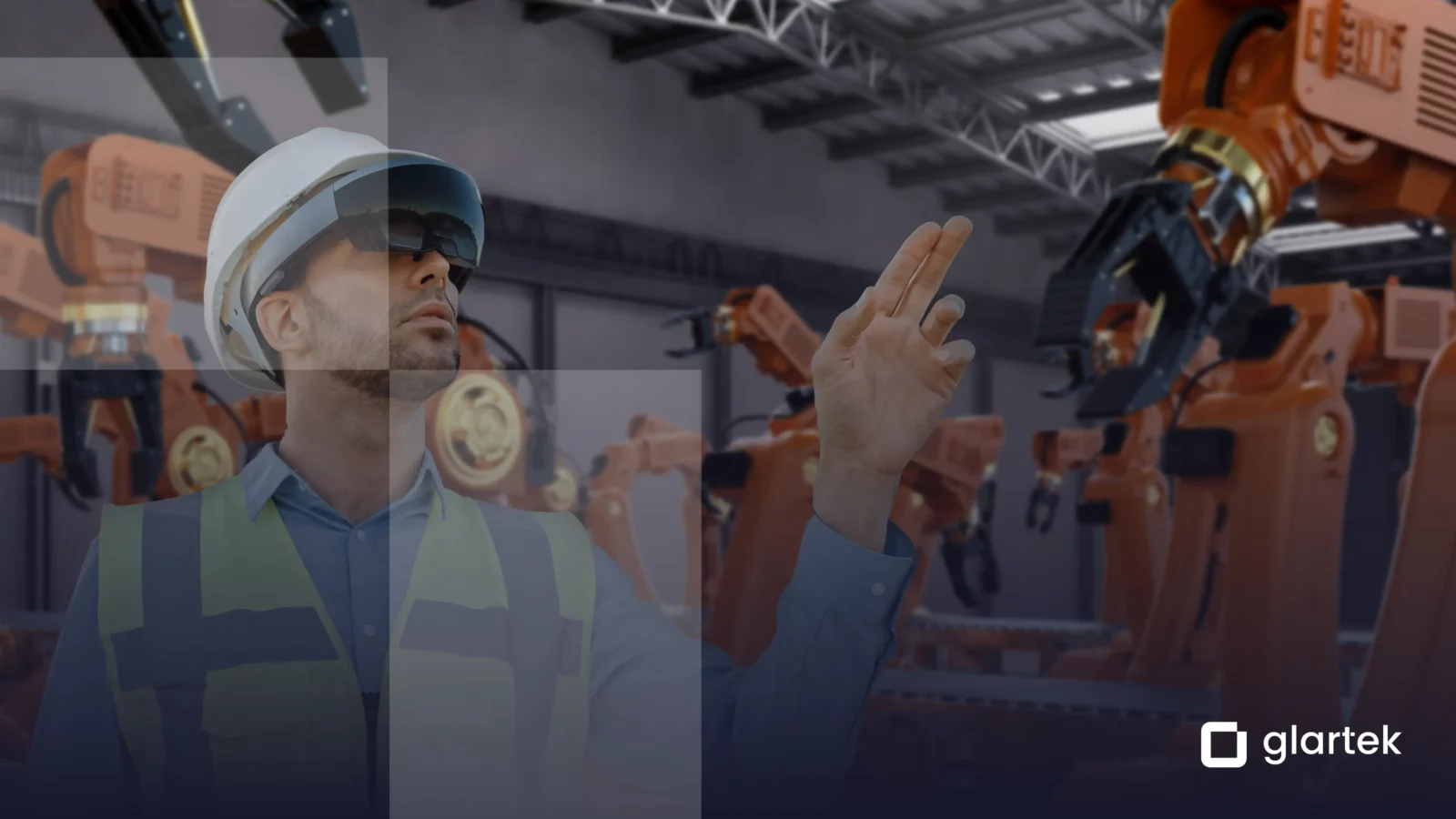 Hands-free industrial operations frontline worker in industrial environment