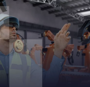 Hands-free industrial operations frontline worker in industrial environment