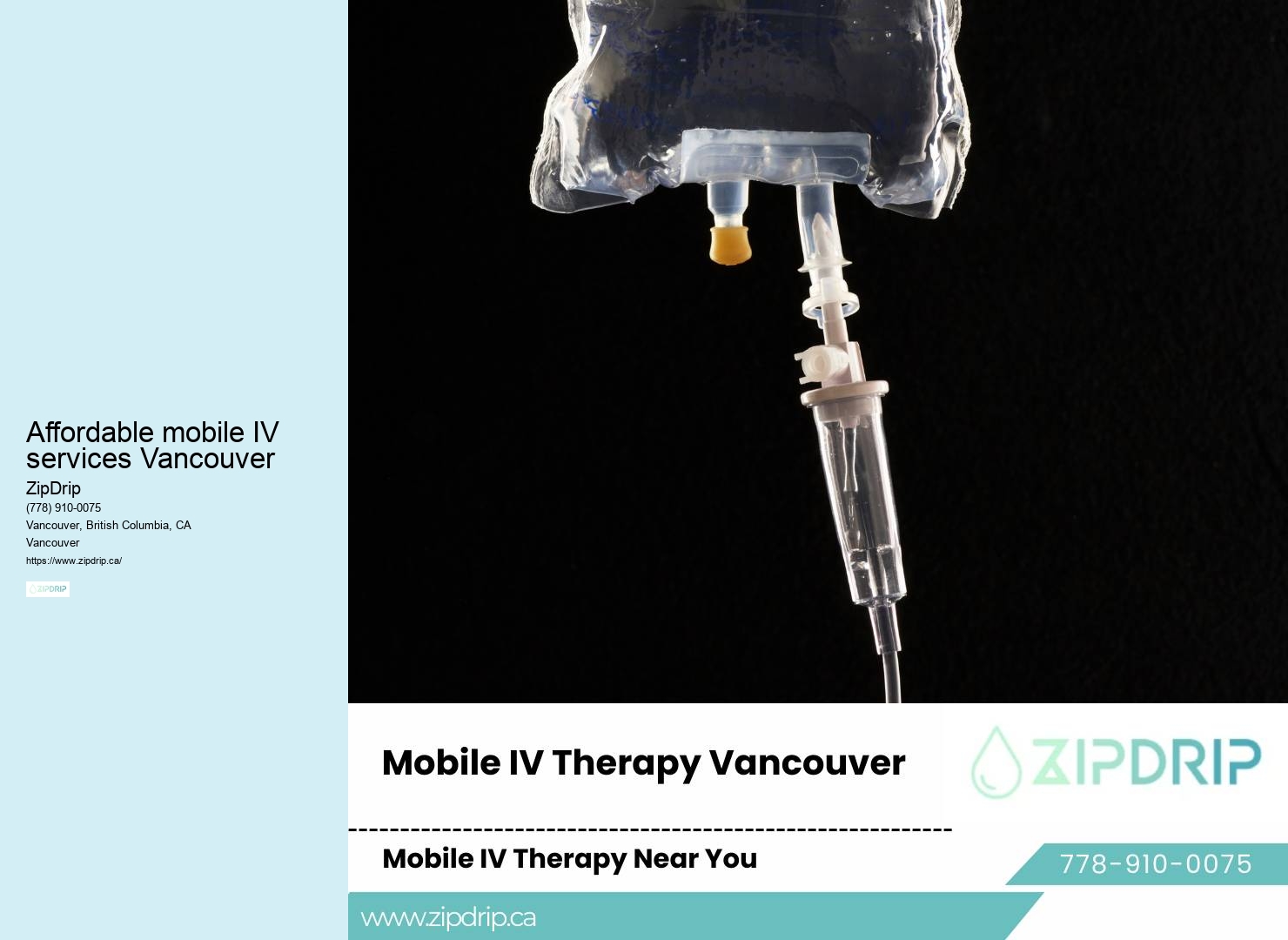 Same-Day IV Hydration Affordable mobile IV services Vancouver