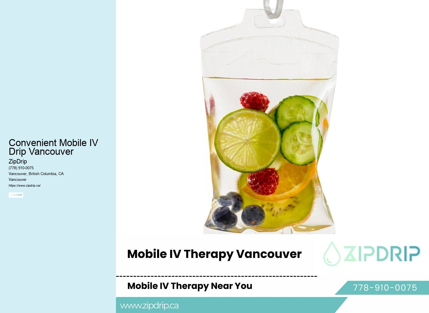 On-demand vitamin drips Convenient Mobile IV Drip Vancouver