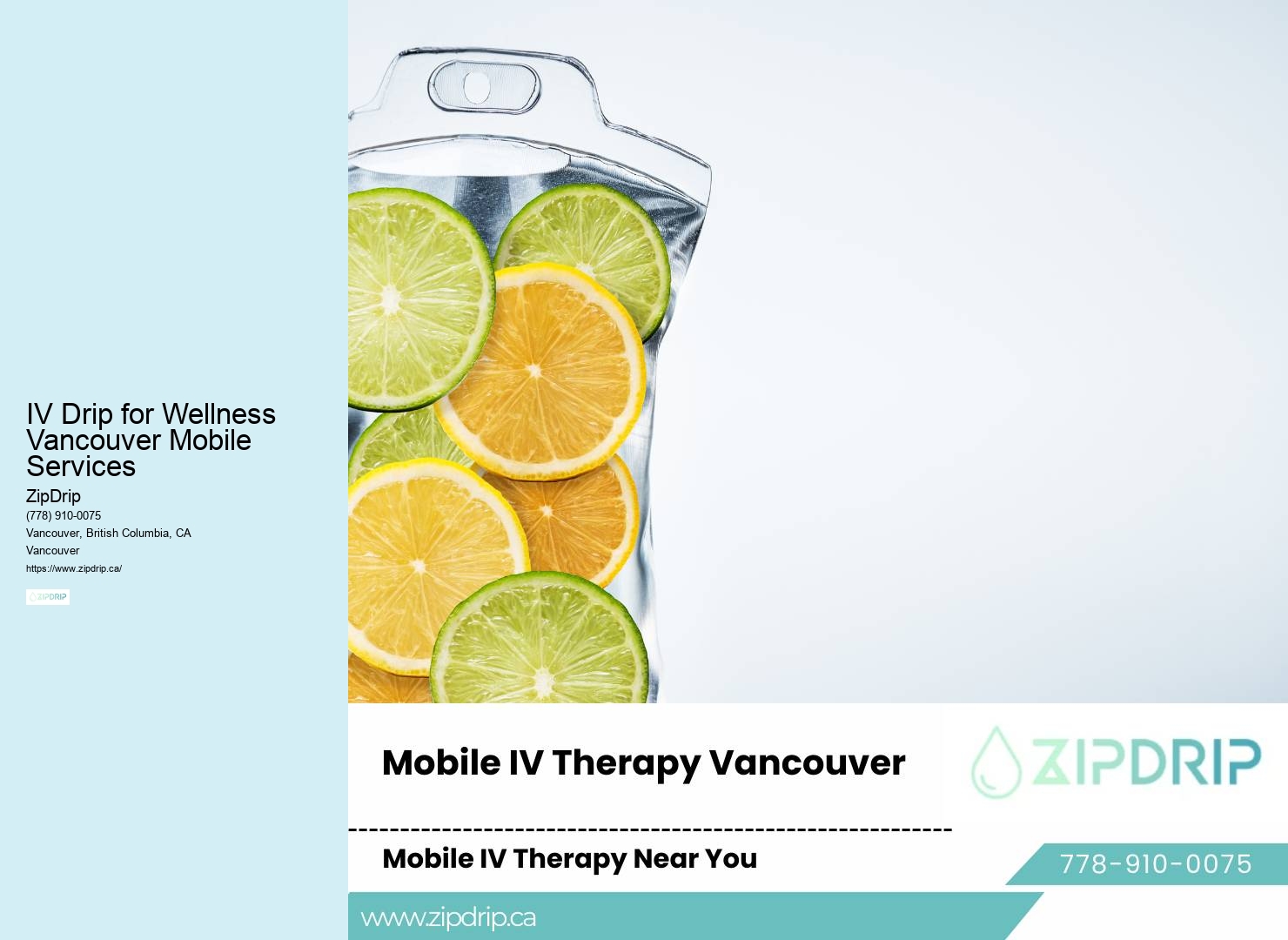 IV Drip for Wellness Vancouver Mobile Services vitamin IV therapy at home