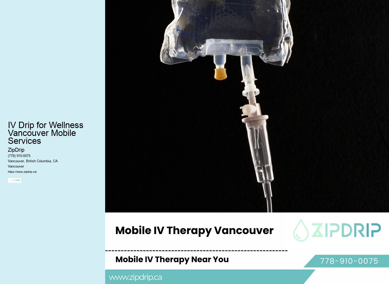 IV Drip for Wellness Vancouver Mobile Services On-the-Go IV Treatments