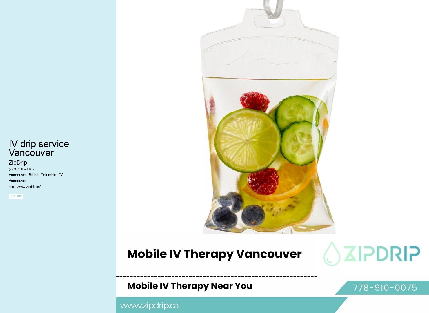 Mobile IV therapy for hangover IV drip service Vancouver