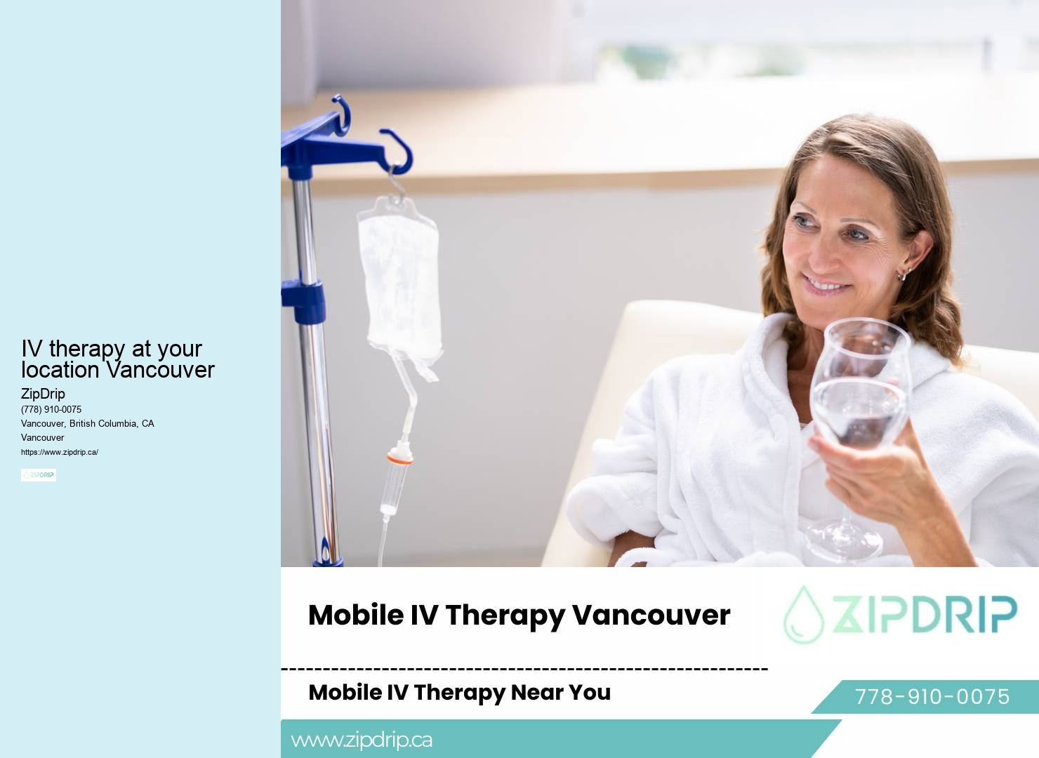 IV therapy at your location Vancouver home IV hydration