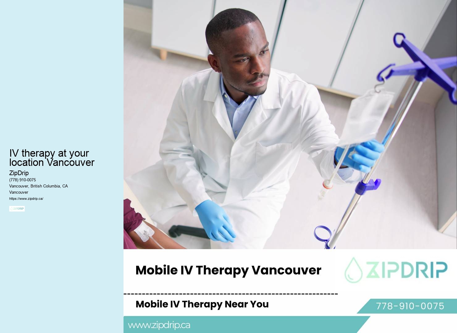 Mobile IV Drip Services in IV therapy at your location Vancouver