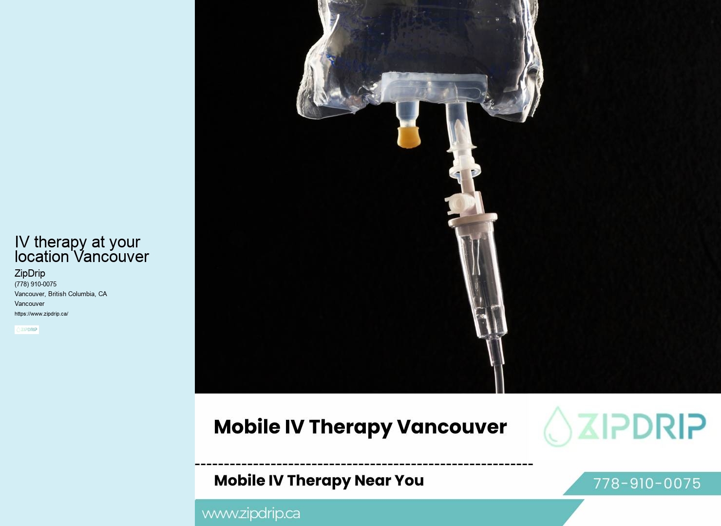 IV therapy at your location Vancouver's Mobile Intravenous Therapy