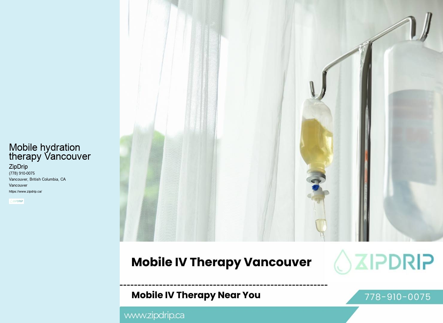 Intravenous Therapy Mobile hydration therapy Vancouver