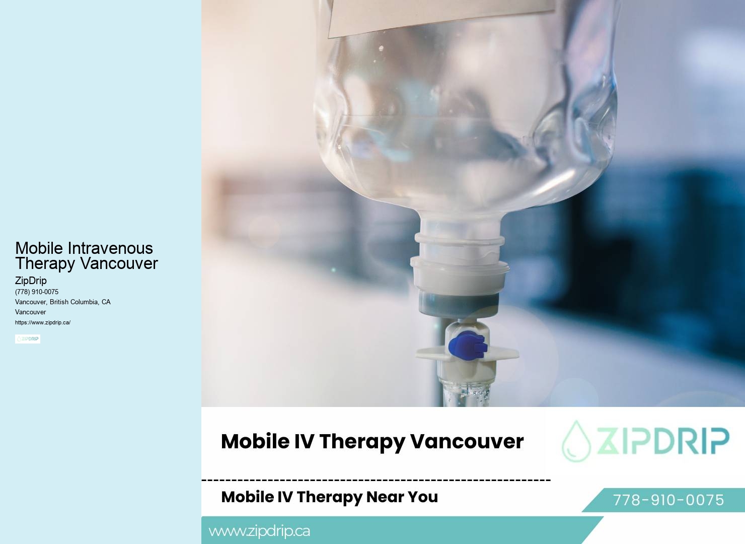 Mobile Intravenous Therapy Vancouver IV infusion drip therapy