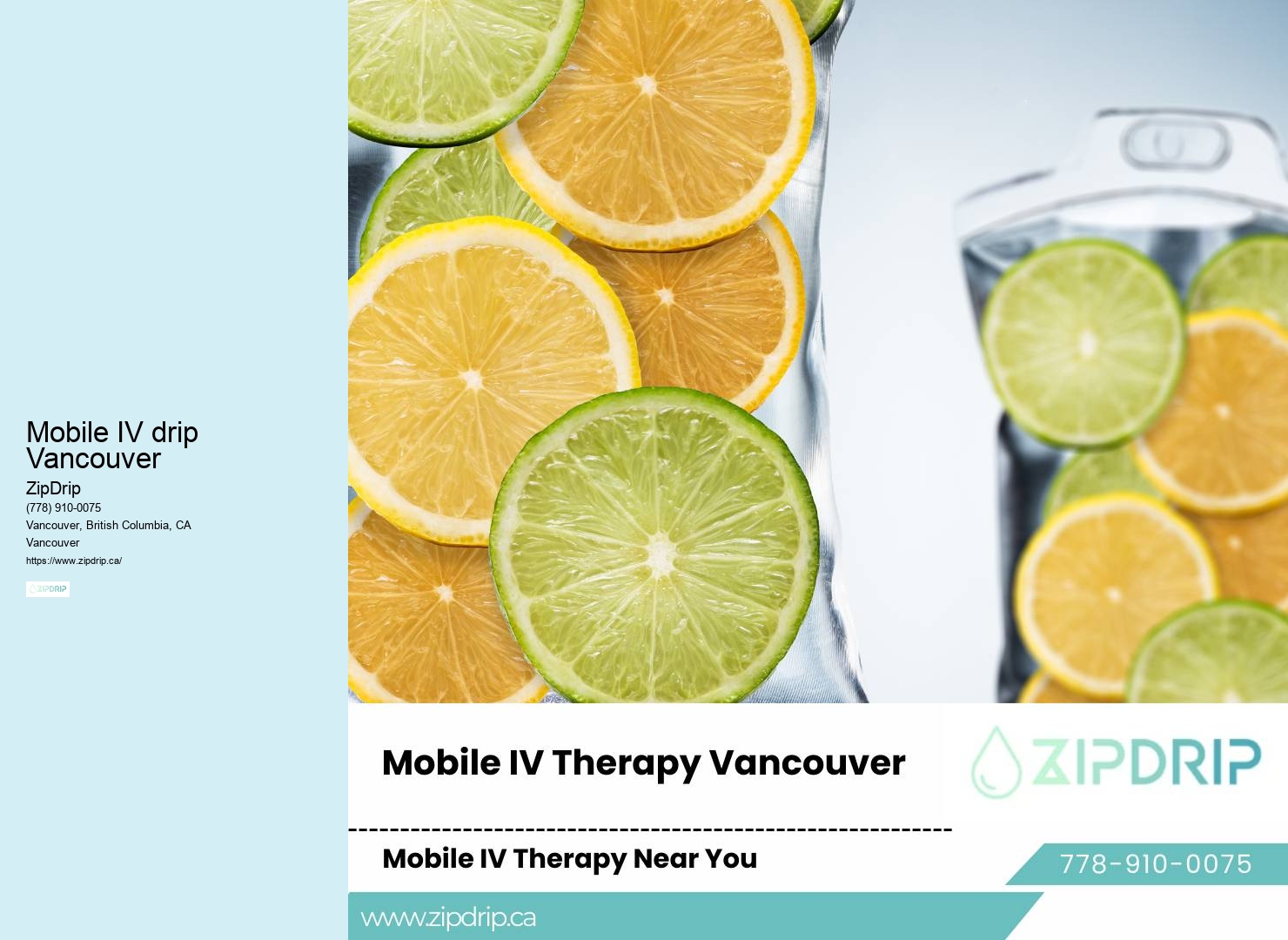 IV Therapy Delivery in Mobile IV drip Vancouver