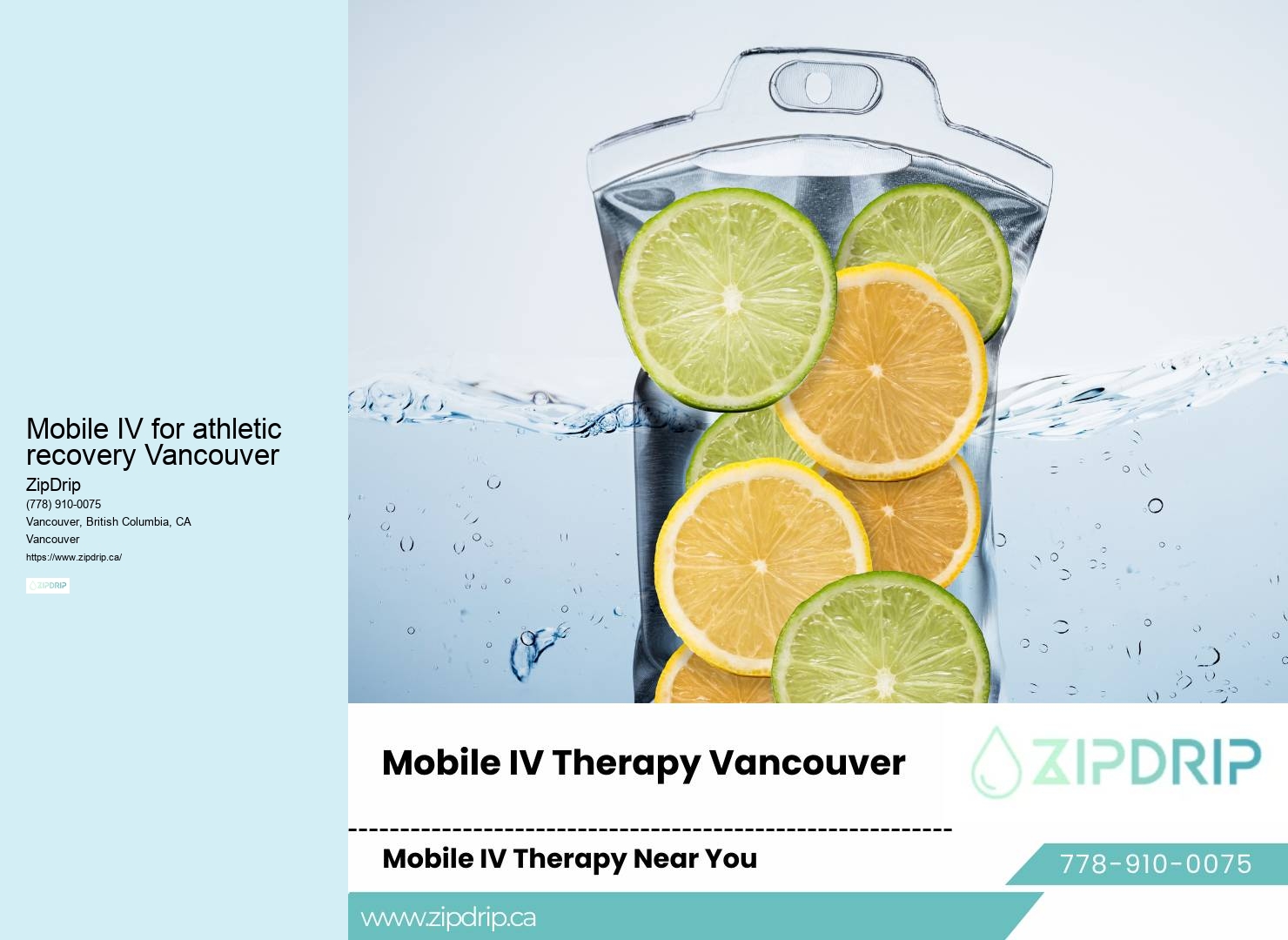 Personalized IV drip therapy Mobile IV for athletic recovery Vancouver