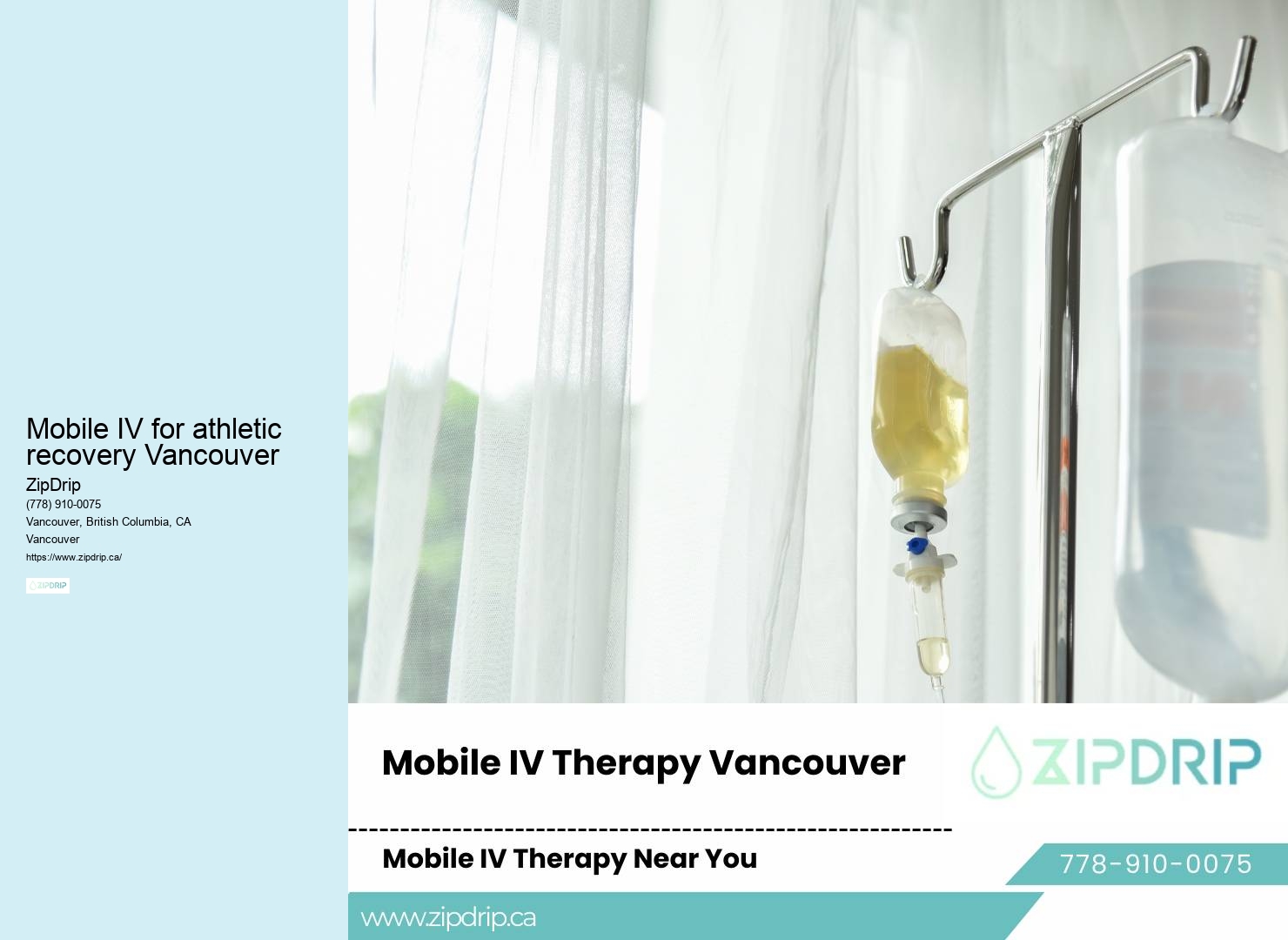 Corporate IV therapy Mobile IV for athletic recovery Vancouver