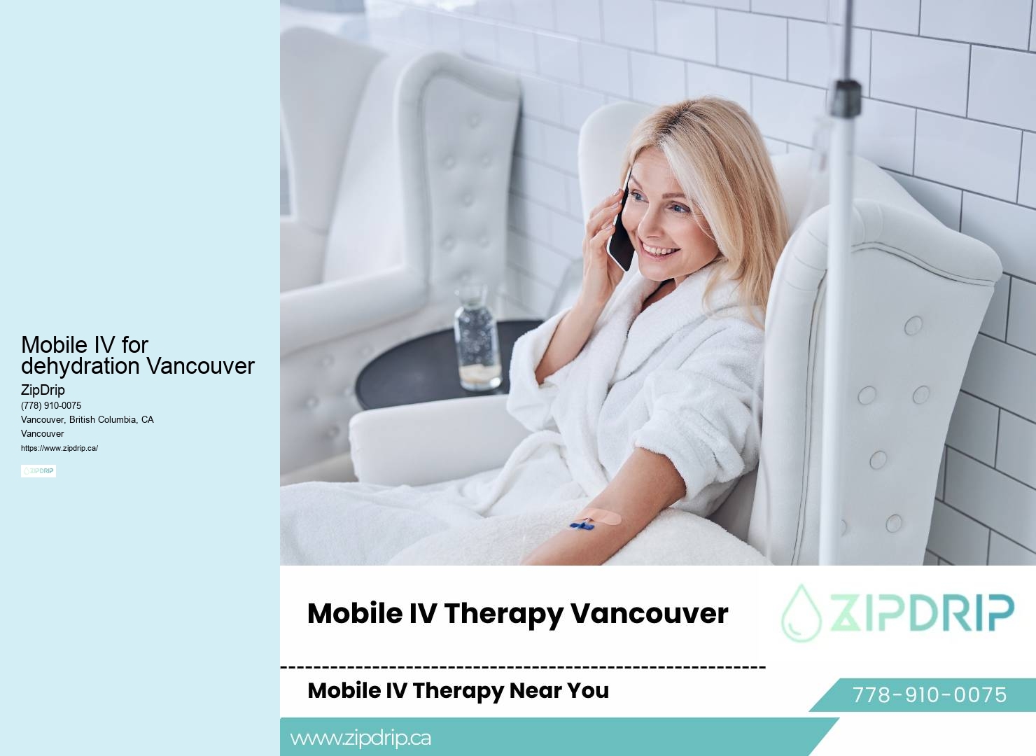 Mobile IV for dehydration Vancouver IV Rehydration Therapy