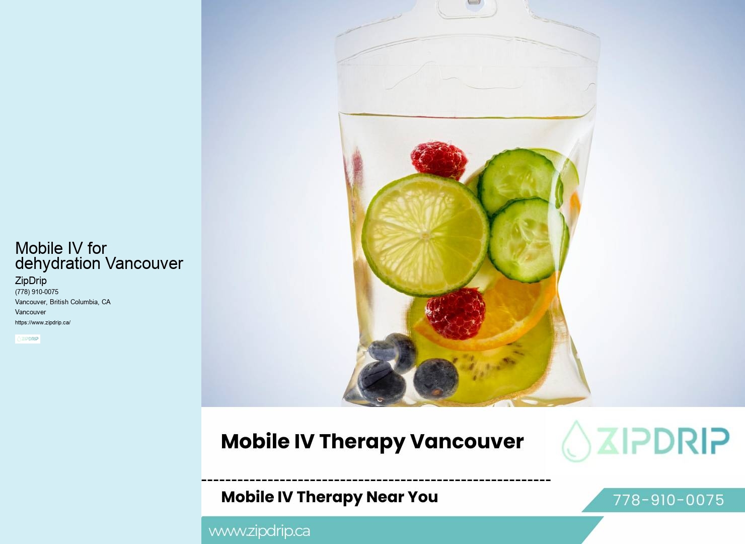 Mobile IV for dehydration Vancouver at-home IV hydration treatment