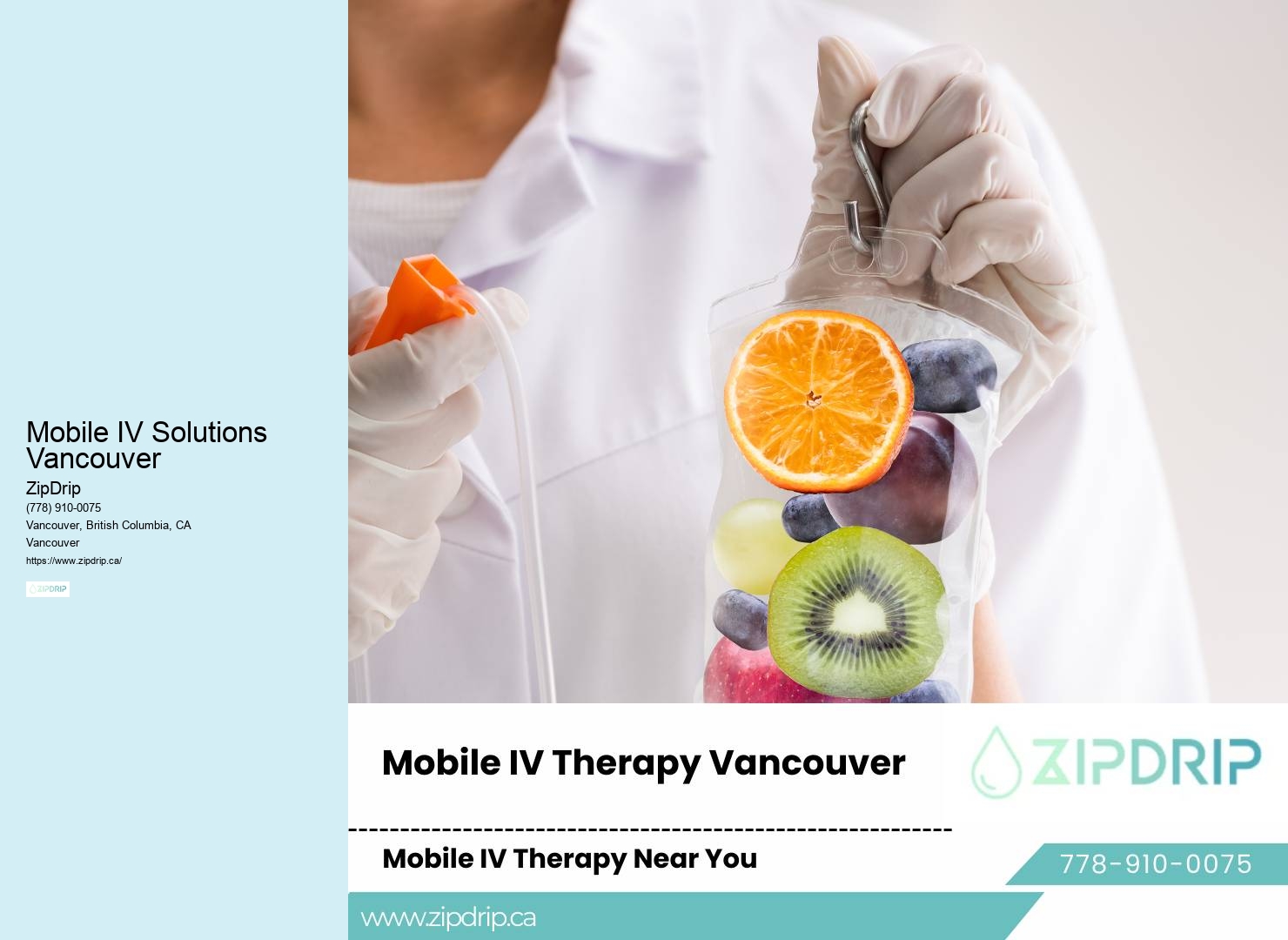 Customized IV Drip Mobile IV Solutions Vancouver