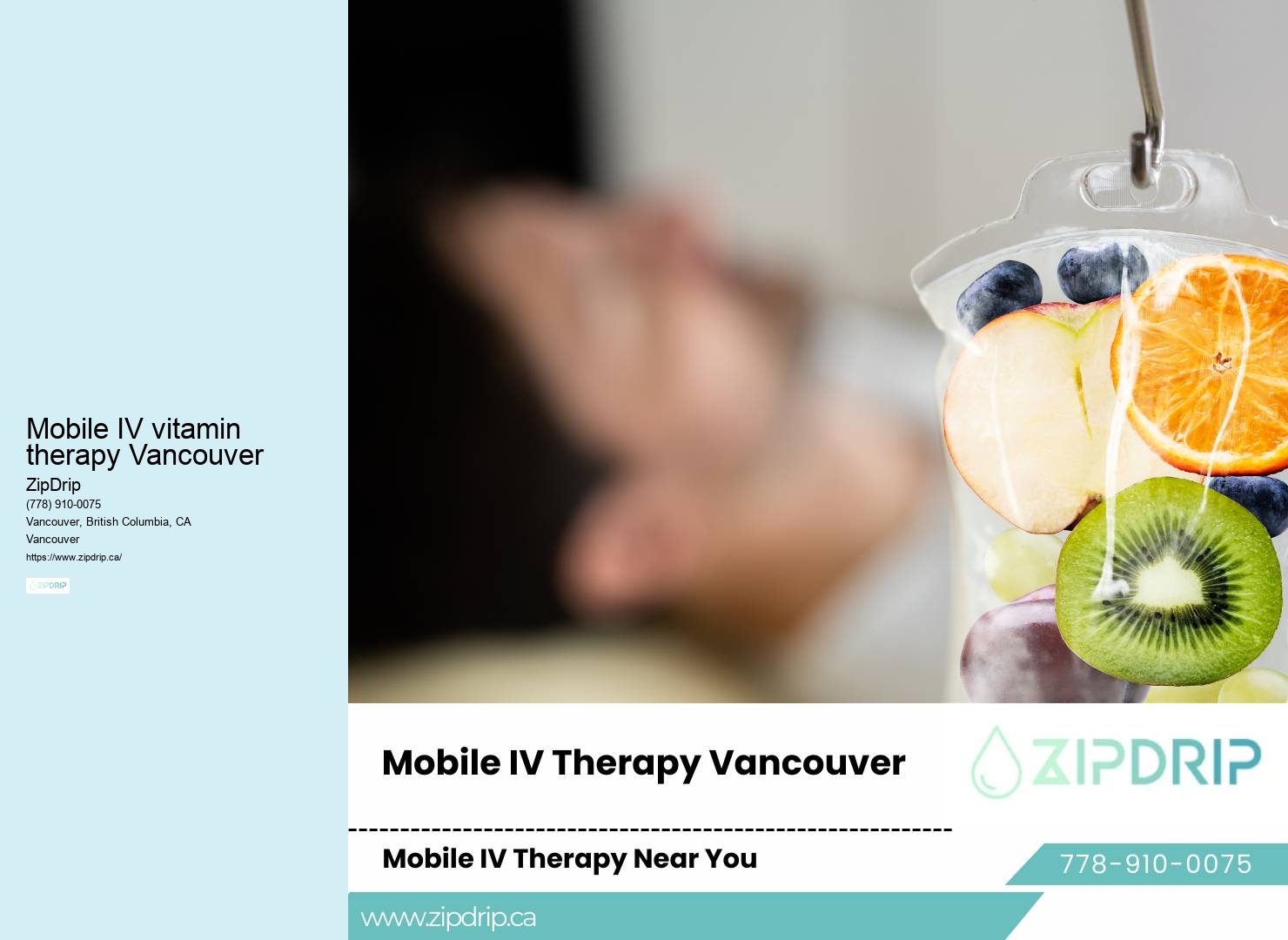 Mobile IV vitamin therapy Vancouver IV Energy Restoration