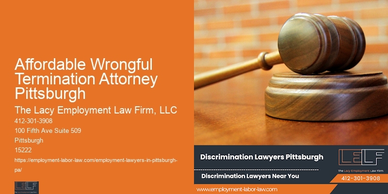 Employee Discrimination Attorney Services Affordable Wrongful Termination Attorney Pittsburgh