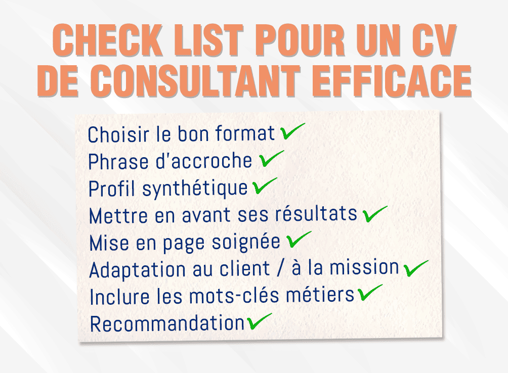 Check list d'un cv consultant