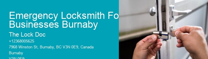 Emergency Locksmith For Businesses Burnaby