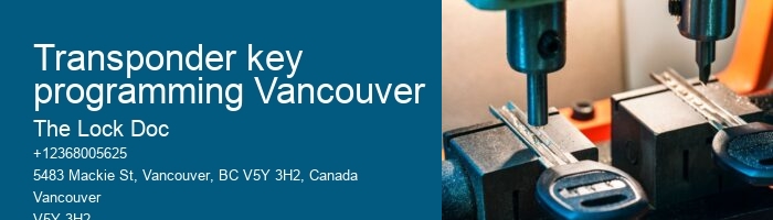 Transponder key programming Vancouver