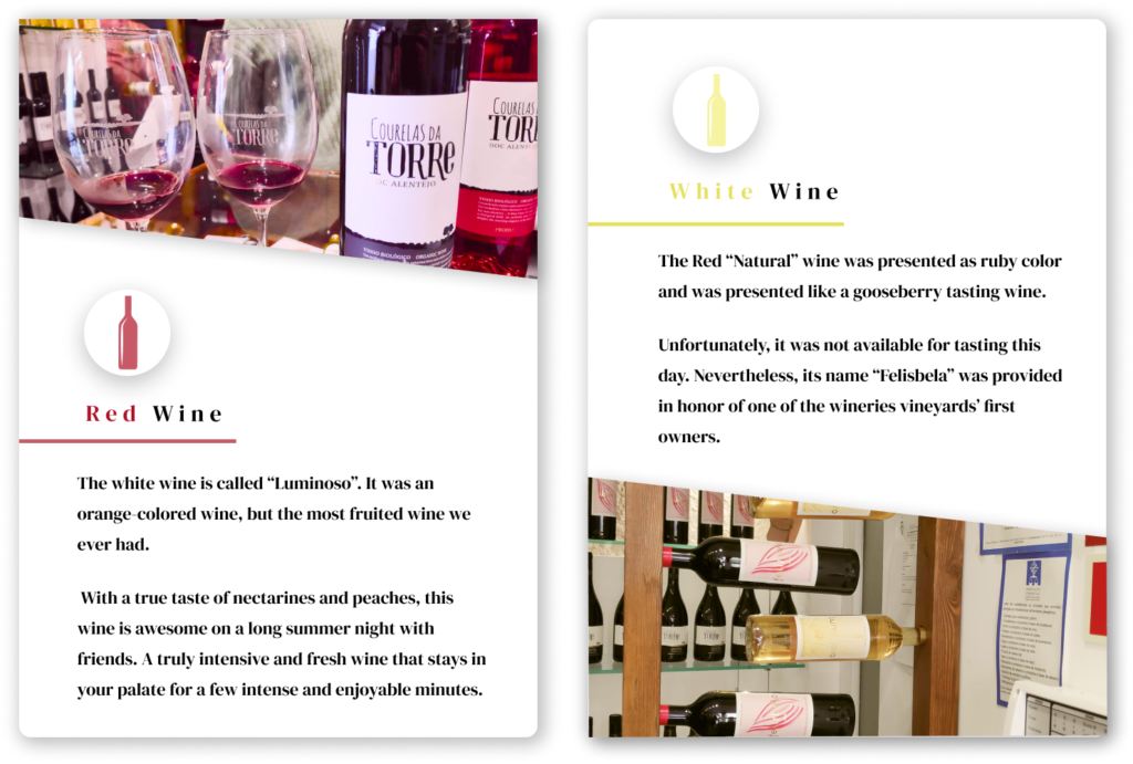 Courelas da Torre Red and White wines