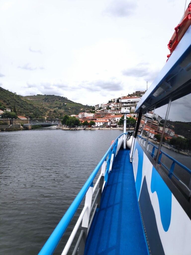 Pinhão town seen from the cruize boat