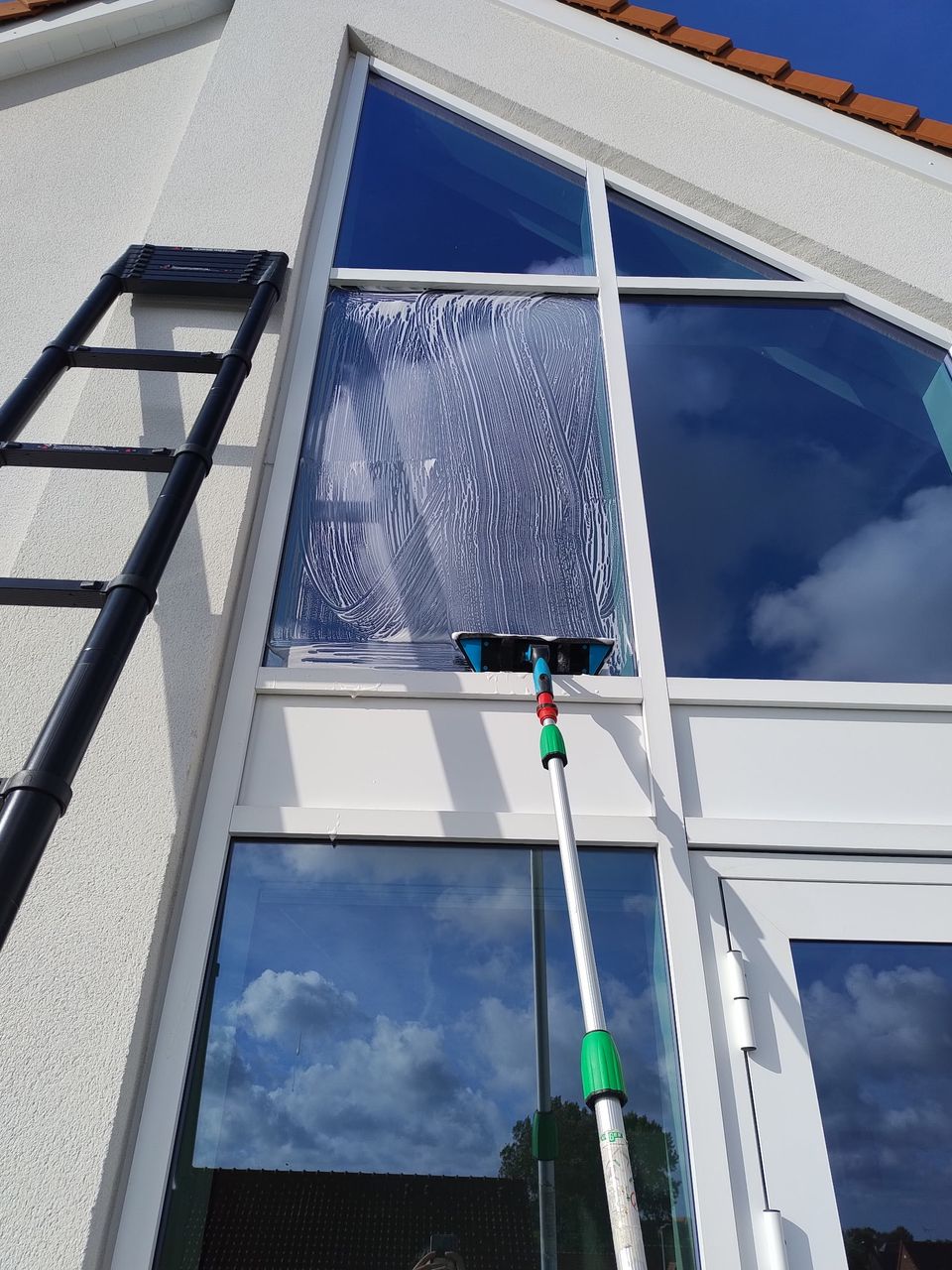 Nettoyage en cours de la verrière
