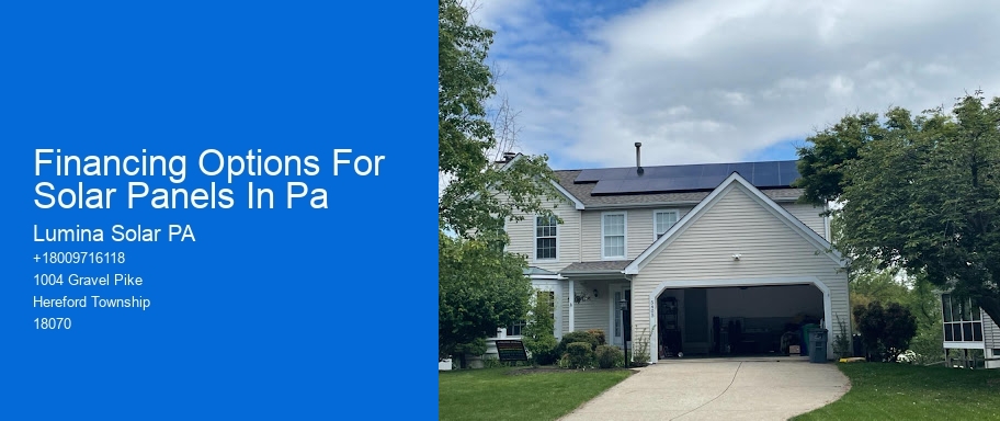 Financing Options For Solar Panels In Pa