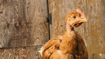 Le poulet est dans le pré