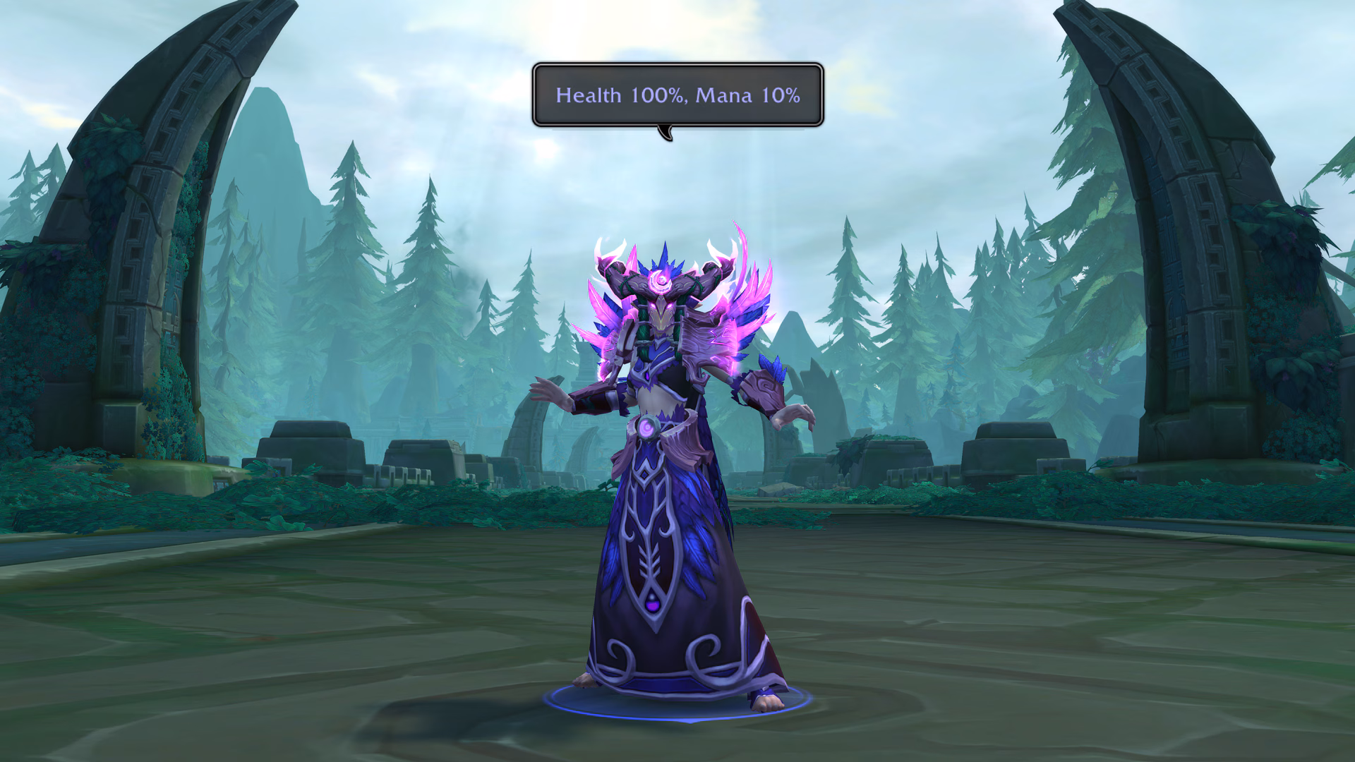 Un personnage de World of Warcraft signale ses points de vie et son mana au groupe grâce au nouveau système de pings du patch 12.1
