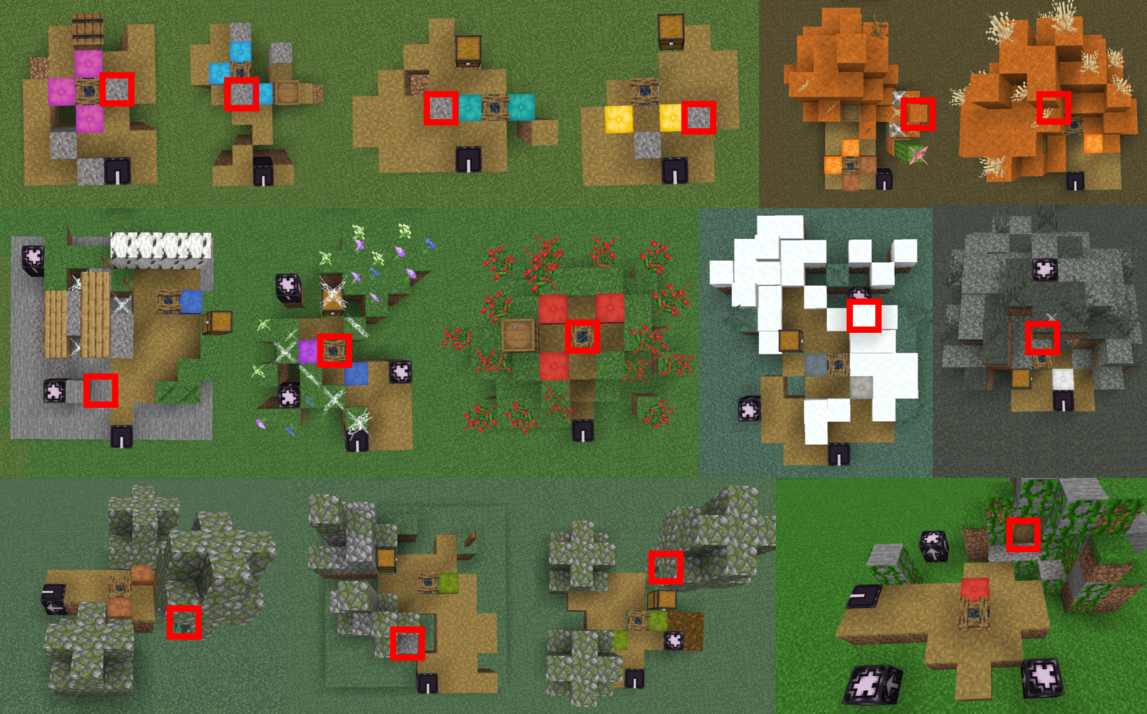 Posizioni dei bauli di rame ossidato nascosti in un accampamento abbandonato di Minecraft