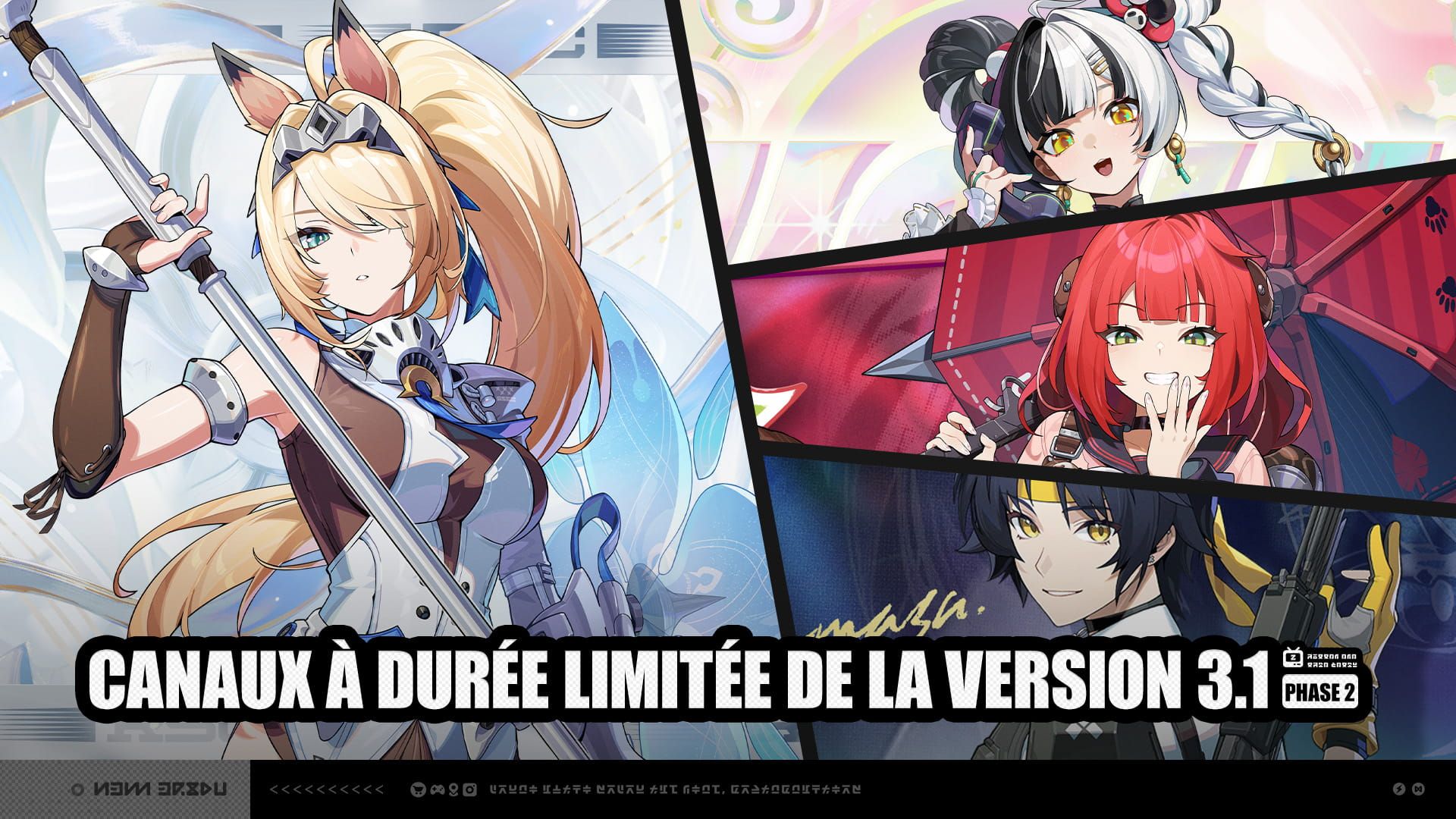 Bannière officielle des canaux à durée limitée de la version 3.1 phase 2 de Zenless Zone Zero, avec Sigrid au premier plan