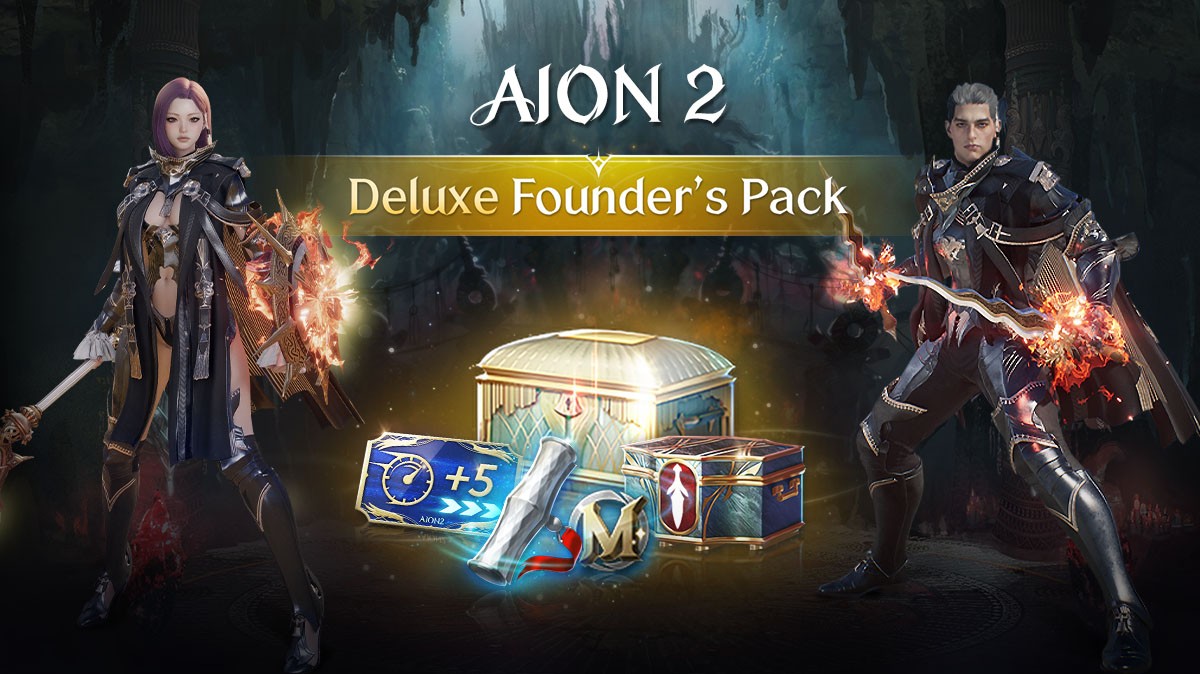 Visuel officiel du Pack de fondateur deluxe d'AION 2 publié par NC sur son site francophone.