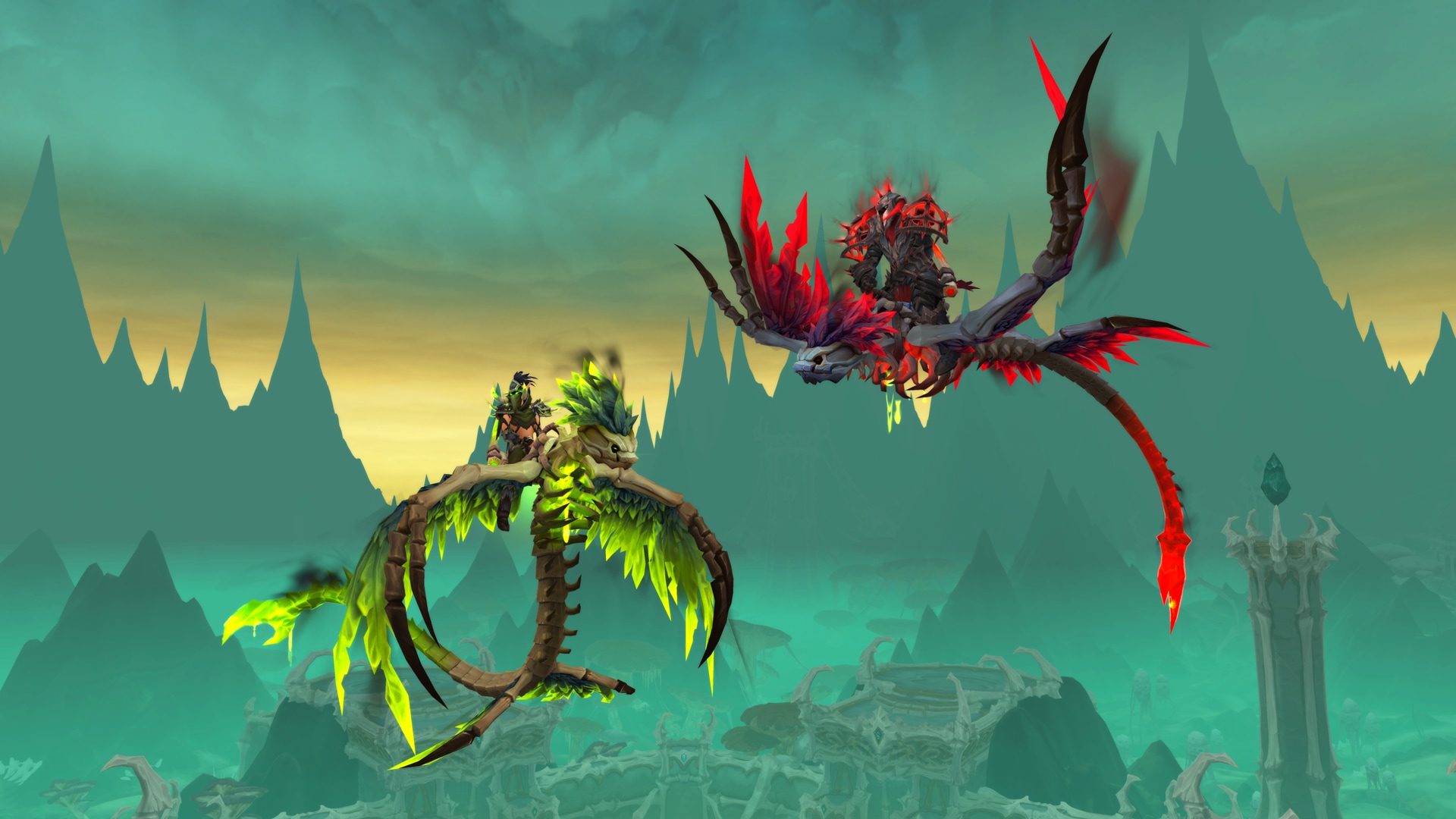 Les montures souffle de chancre et souffle de ruine, récompenses du Mythique+ Saison 2 de WoW Midnight