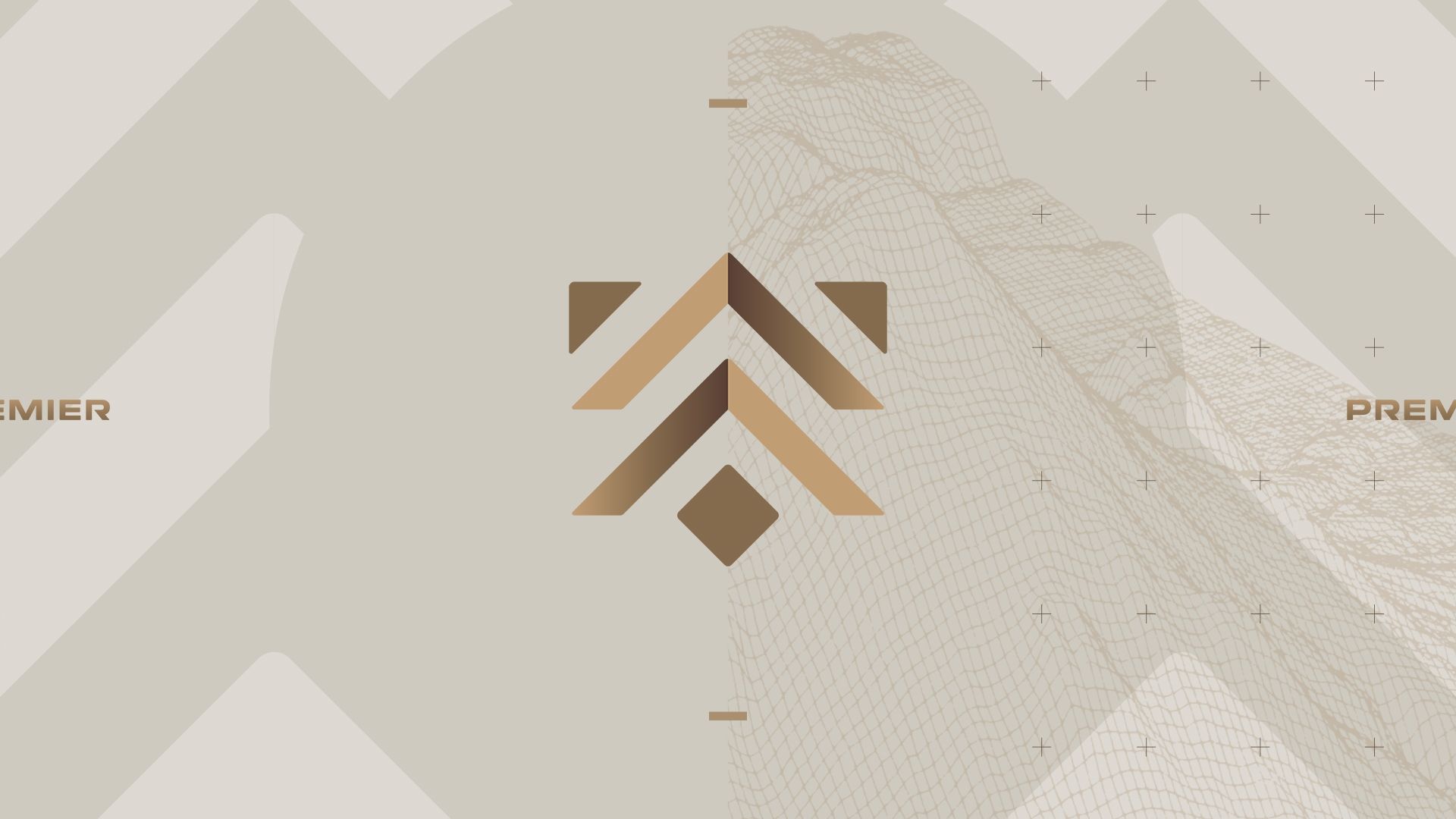 Logo officiel du mode Premier de Valorant sur fond beige