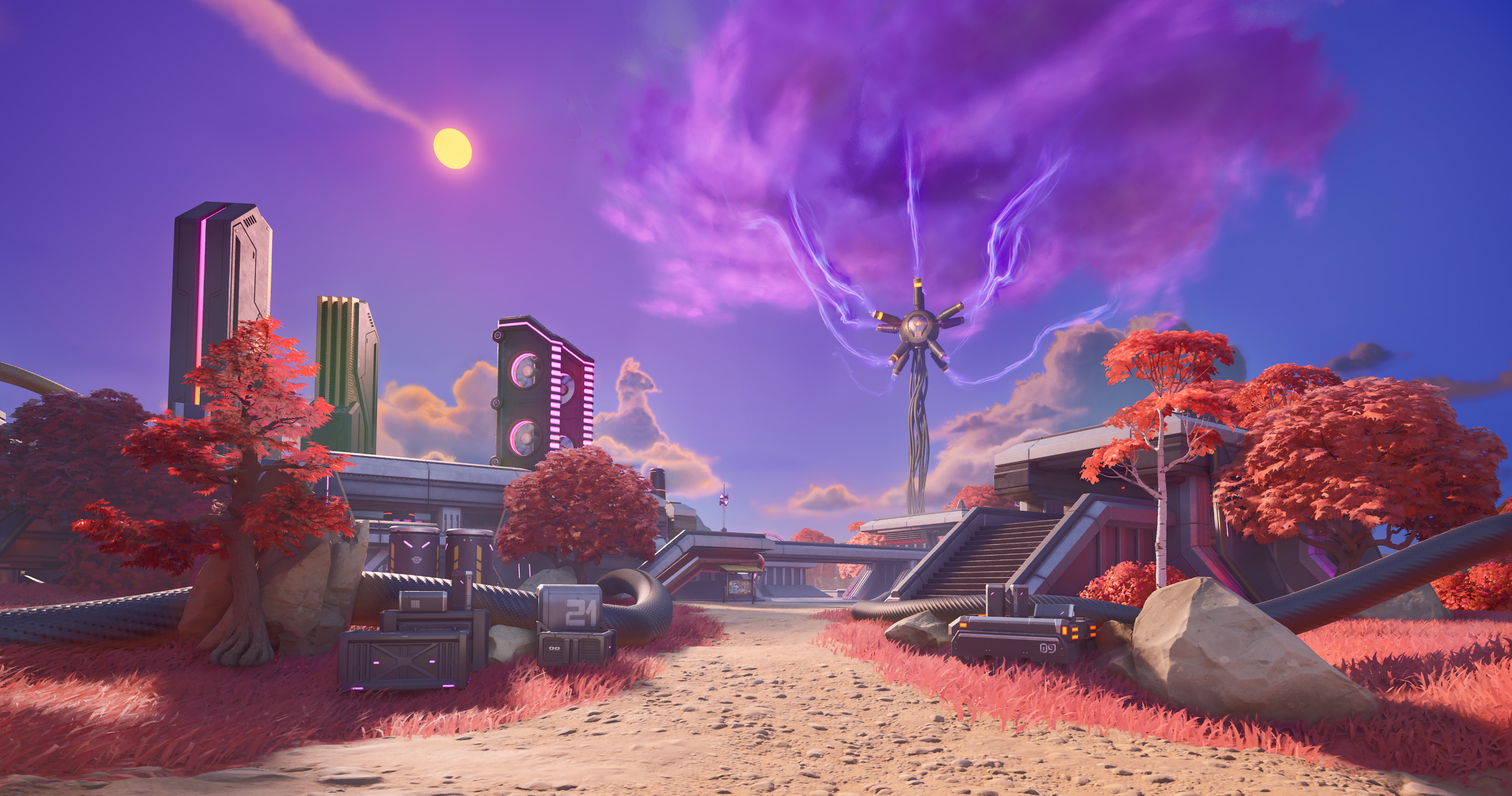 Visuel officiel du salon de la saison 4 du chapitre 7 de Fortnite, « Système hacké »