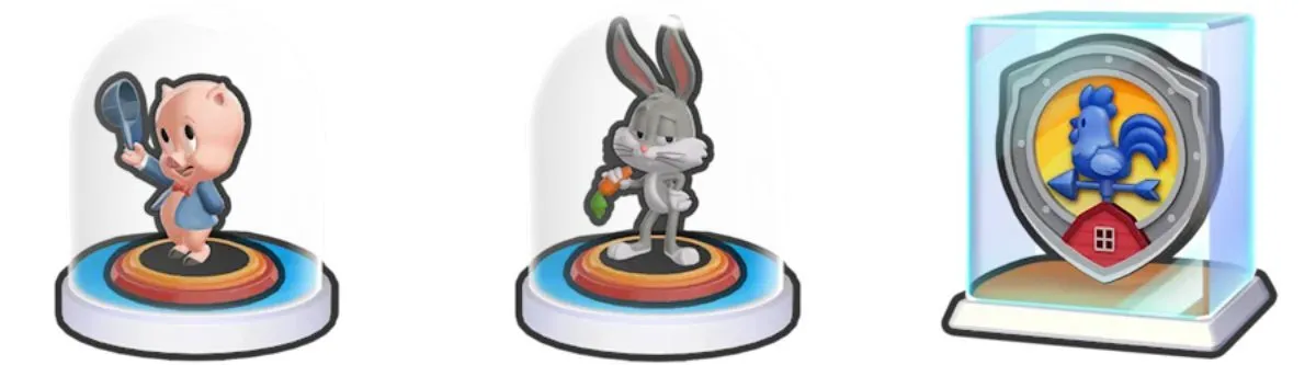 Jetons et boucliers Looney Tunes dans MONOPOLY GO!