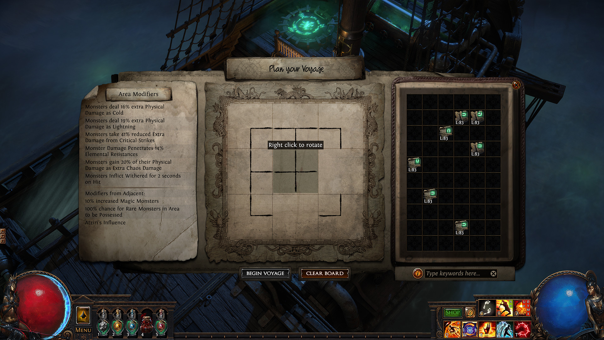 Scène de combat de Path of Exile dans la ligue Curse of the Allflame