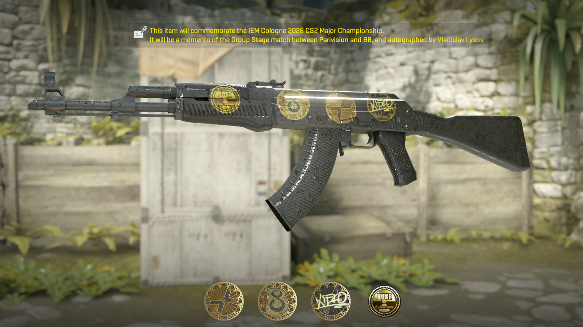 Vorschau des Souvenir-O-Matic von Counter-Strike 2 auf einer AK-47 des Cologne Major 2026