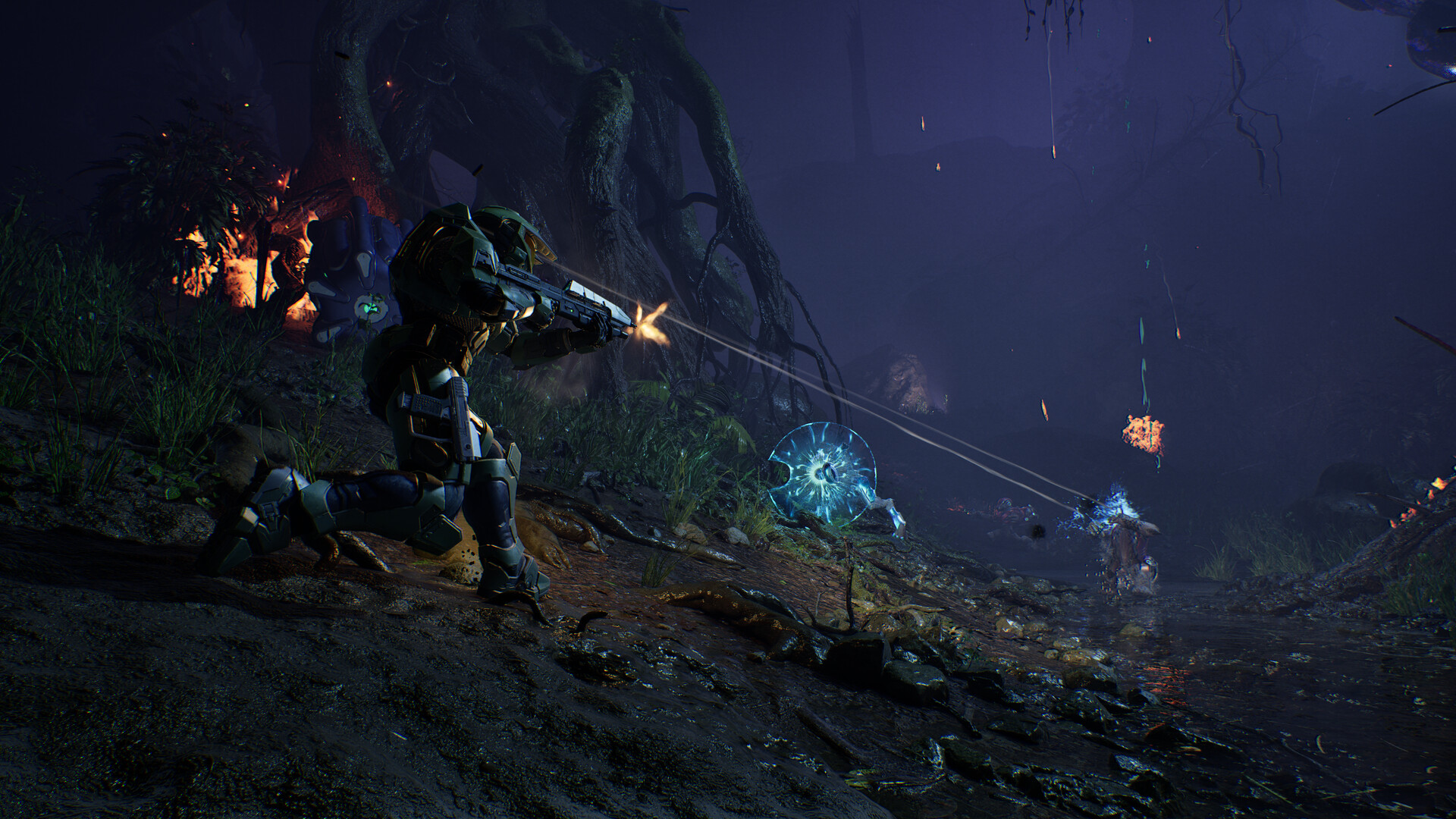 Le Major affronte les forces covenantes de nuit dans Halo: Campaign Evolved