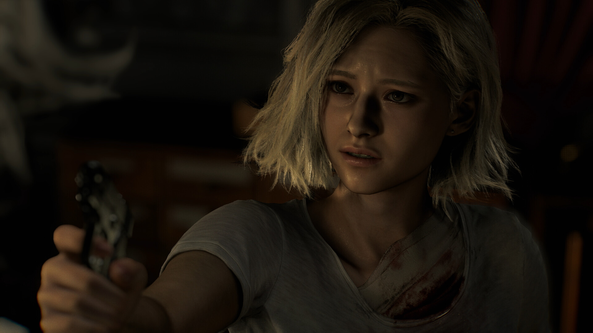 Resident Evil Requiem'de elinde silahla Grace Ashcroft