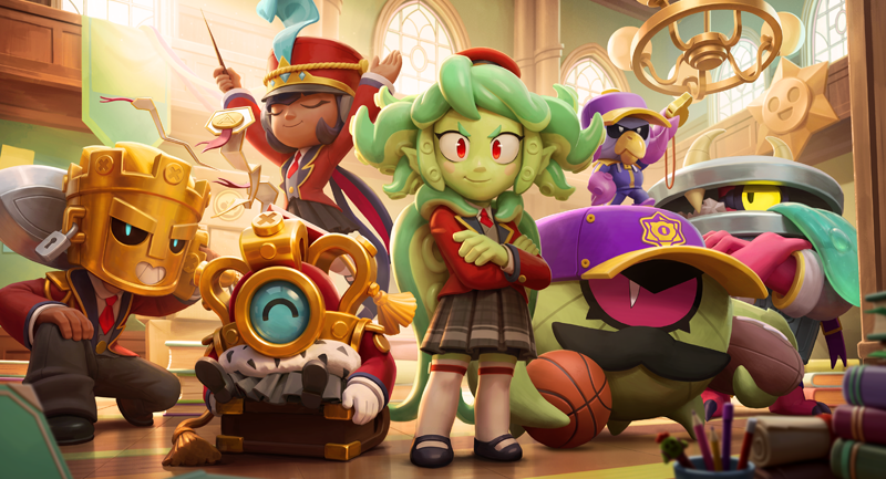 Illustration officielle des notes de patch d'août 2026 de Brawl Stars, qui ouvrent la saison Académie Royale