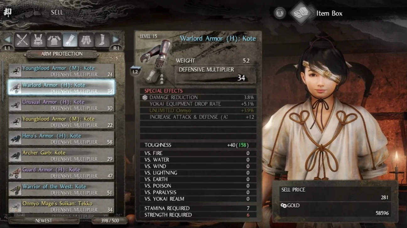 Fabbro Nioh 3: creare armi e potenziarle