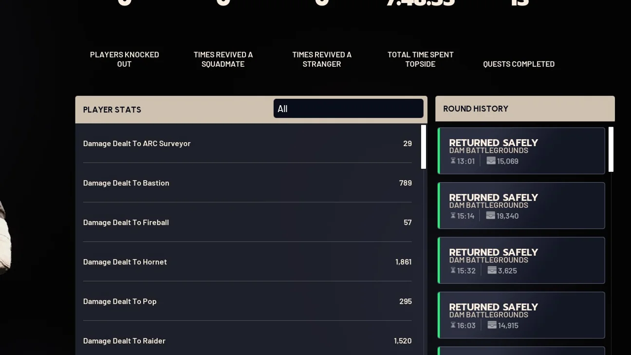 ARC Raiders Personal Statistics: How to Check Them