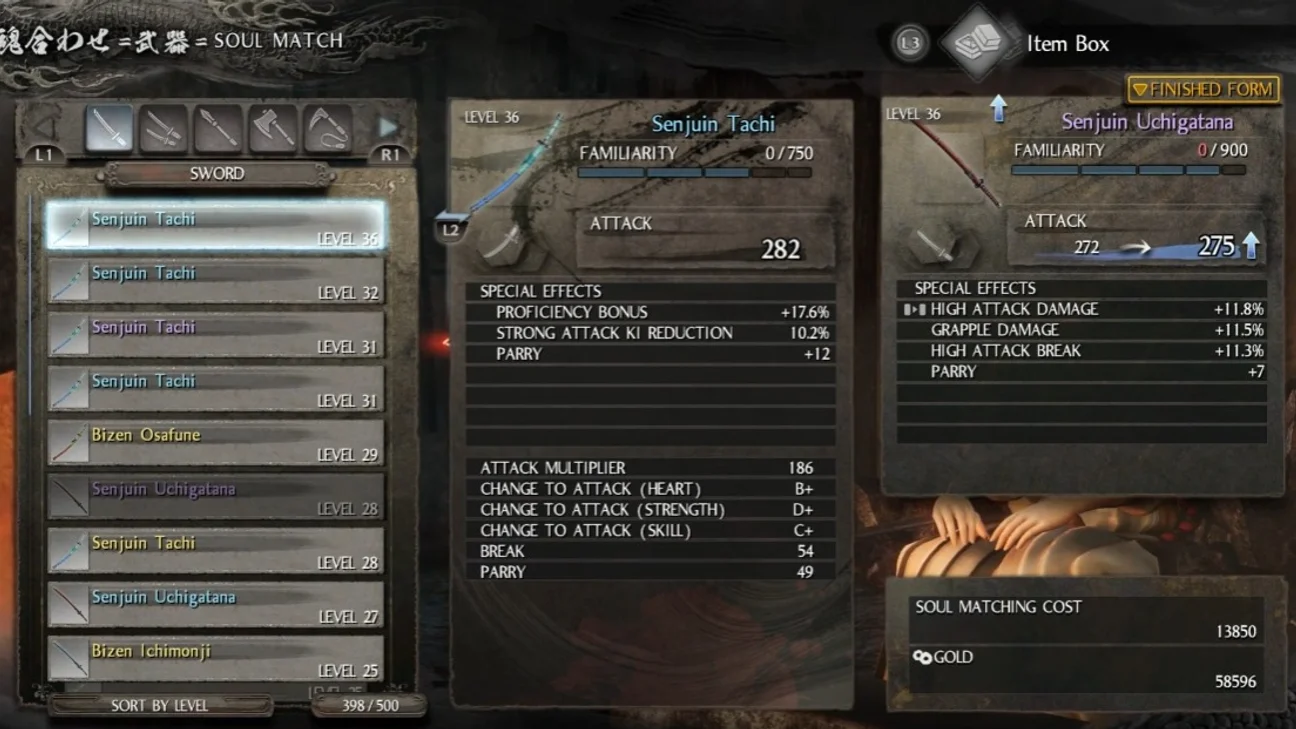 Fabbro Nioh 3: creare armi e potenziarle