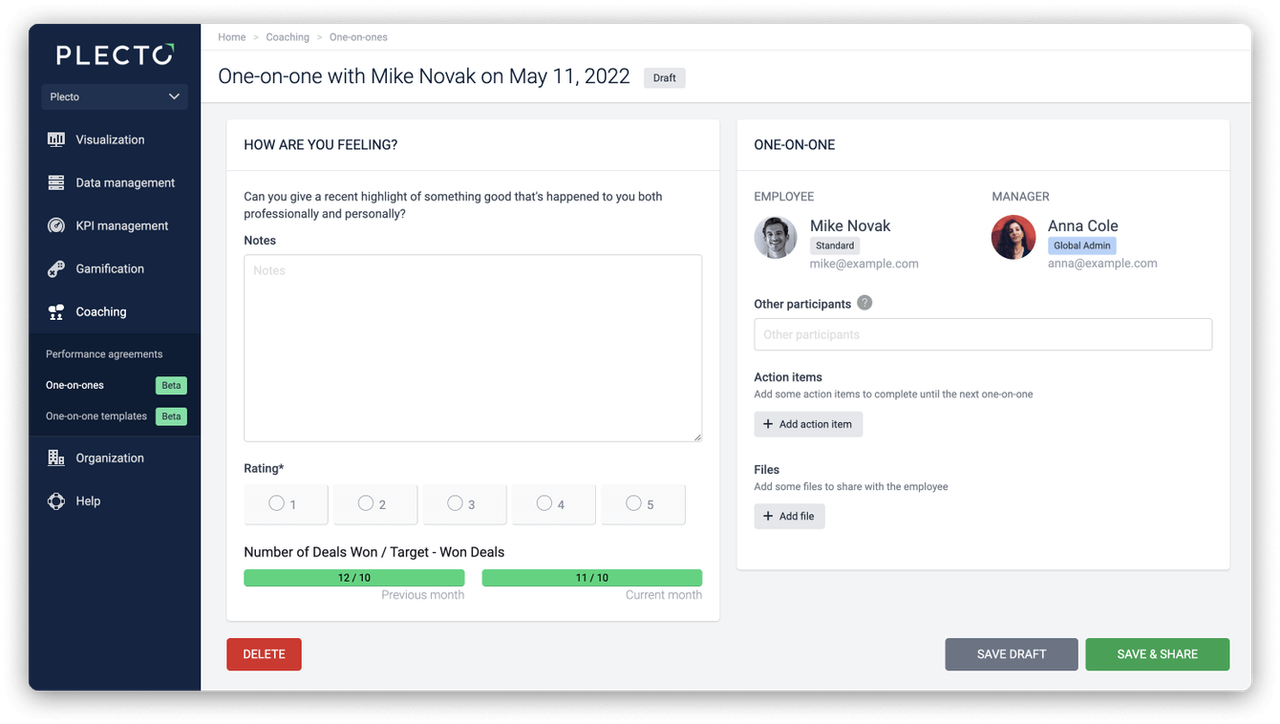 One-on-One Example rounded
