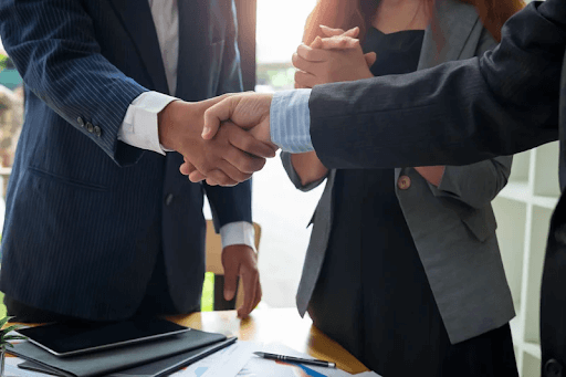 business people shaking hands