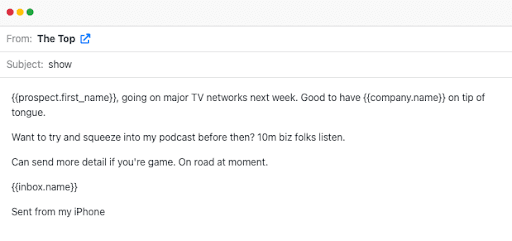 sales prospecting email