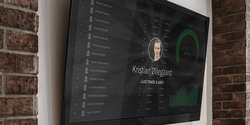 SmartTV, Computer+TV eller brugerdefinerede enheder til dit salgsdashboard